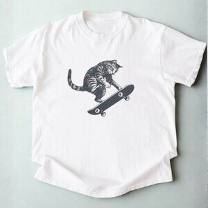 Skateboarding Cat T-shirt